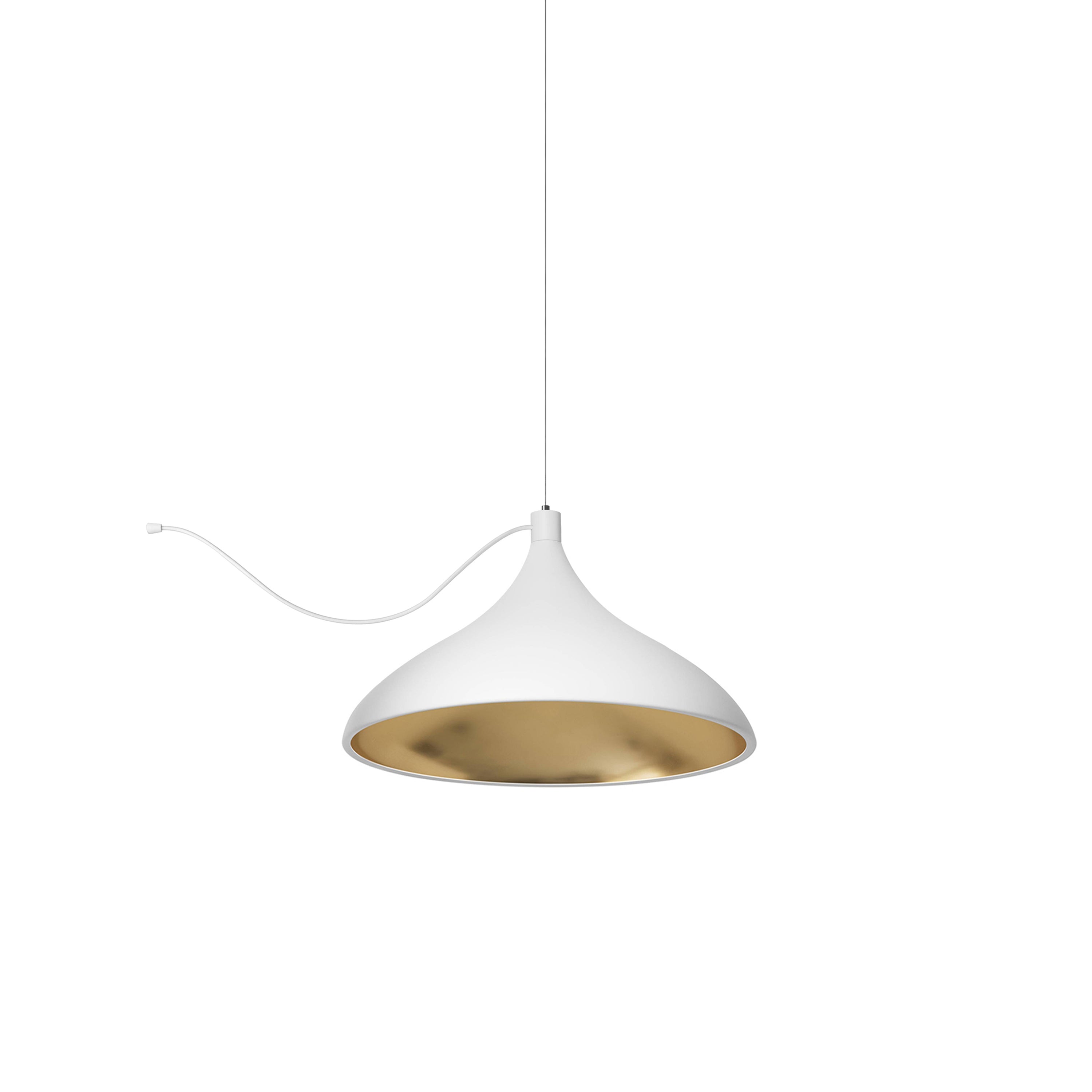 Swell String Indoor/Outdoor Pendant Light: XL Wide + White
