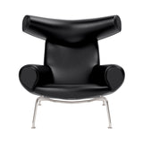 Wegner Ox Chair: Without Ottoman + Brushed Stainless Steel