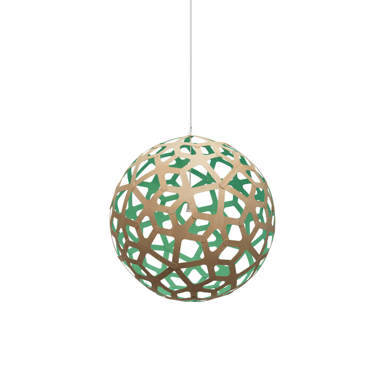 Coral Pendant Light: Large + Bamboo + Aqua + White