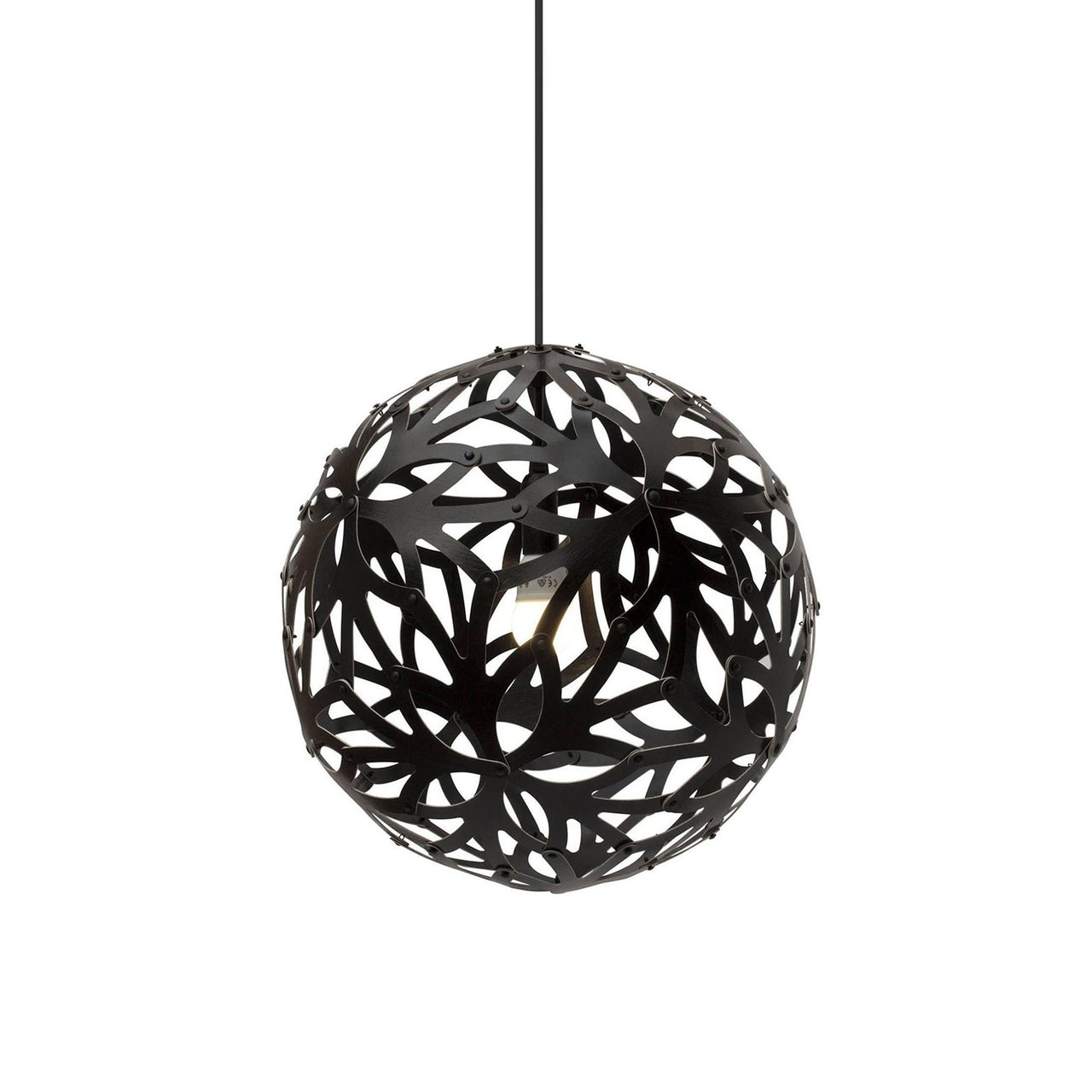 Floral Pendant Light: Large + Black + Black