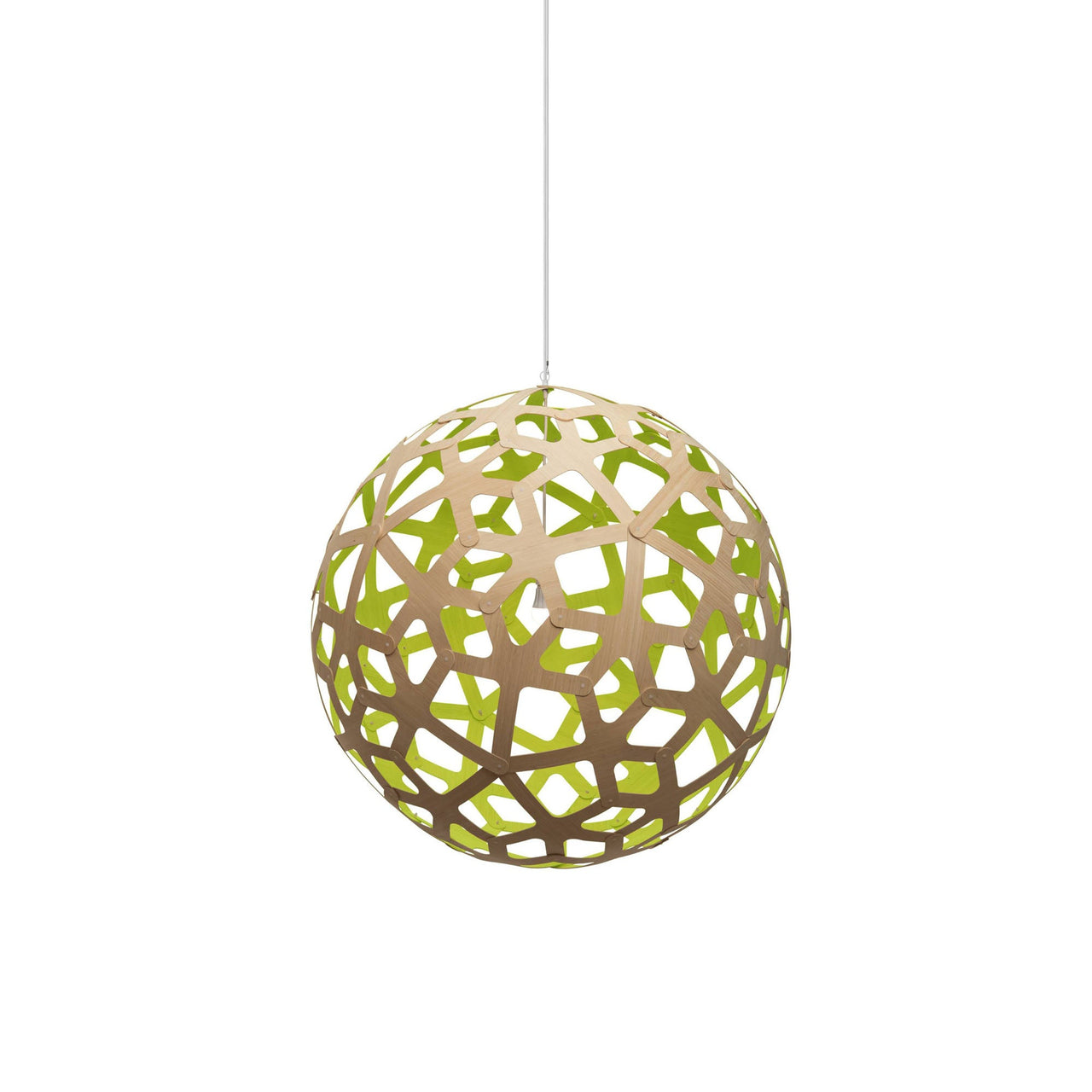 Coral Pendant Light: Large + Bamboo + Lime + White