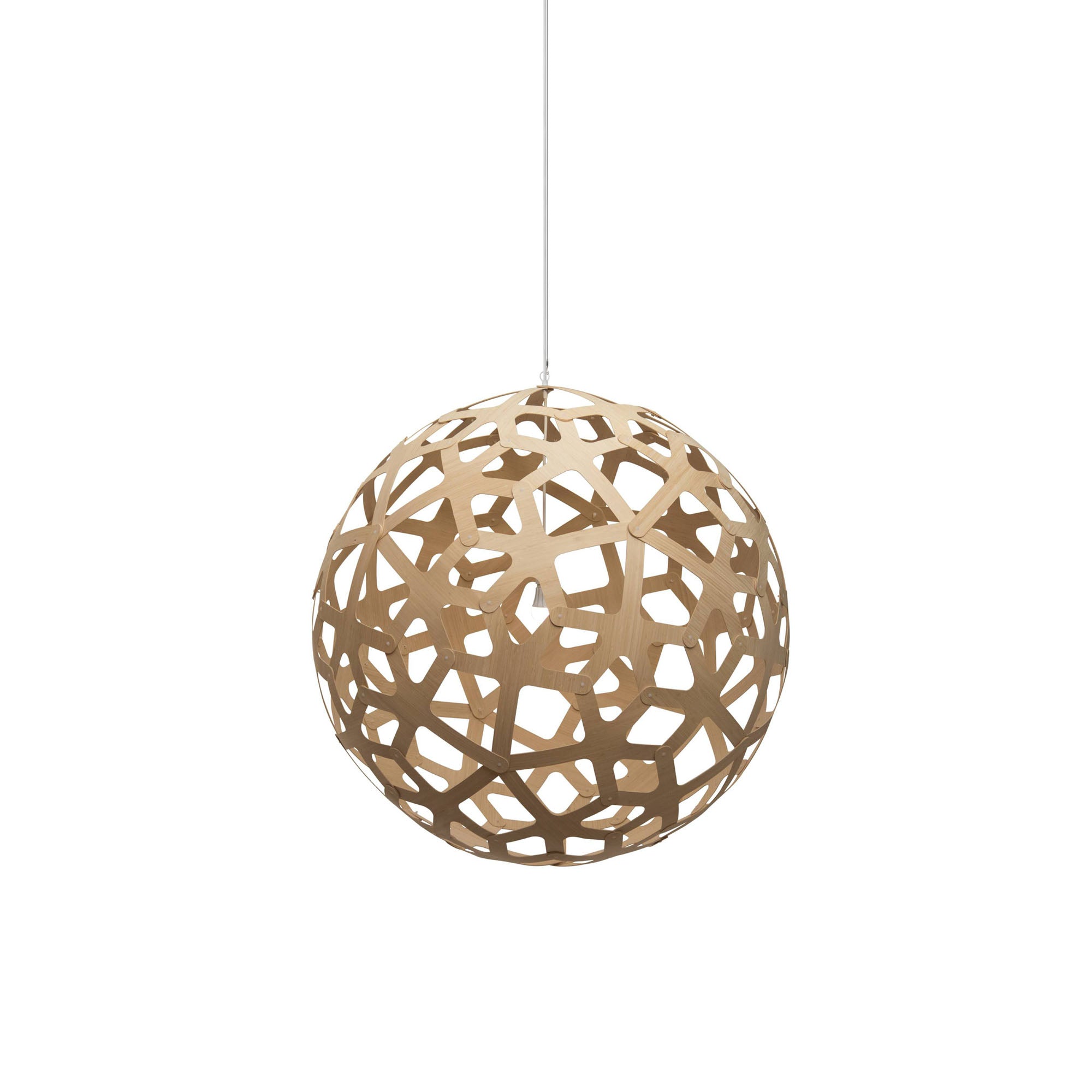 Coral Pendant Light: Large + Bamboo + White