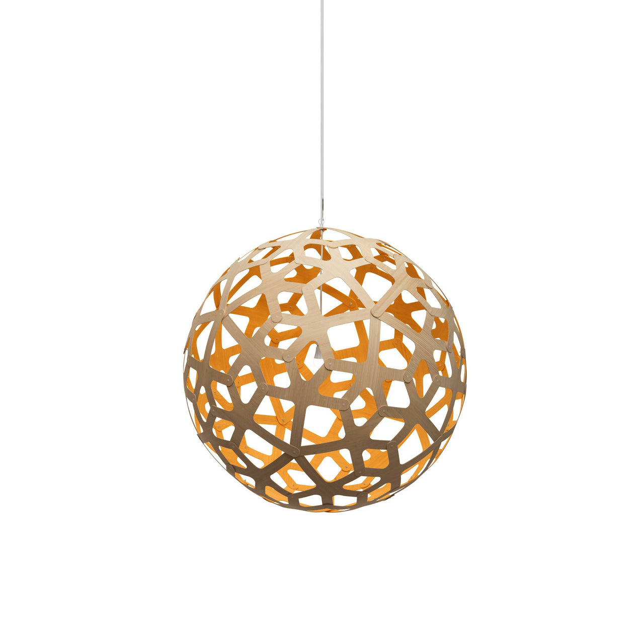 Coral Pendant Light: Large + Bamboo + Orange + White