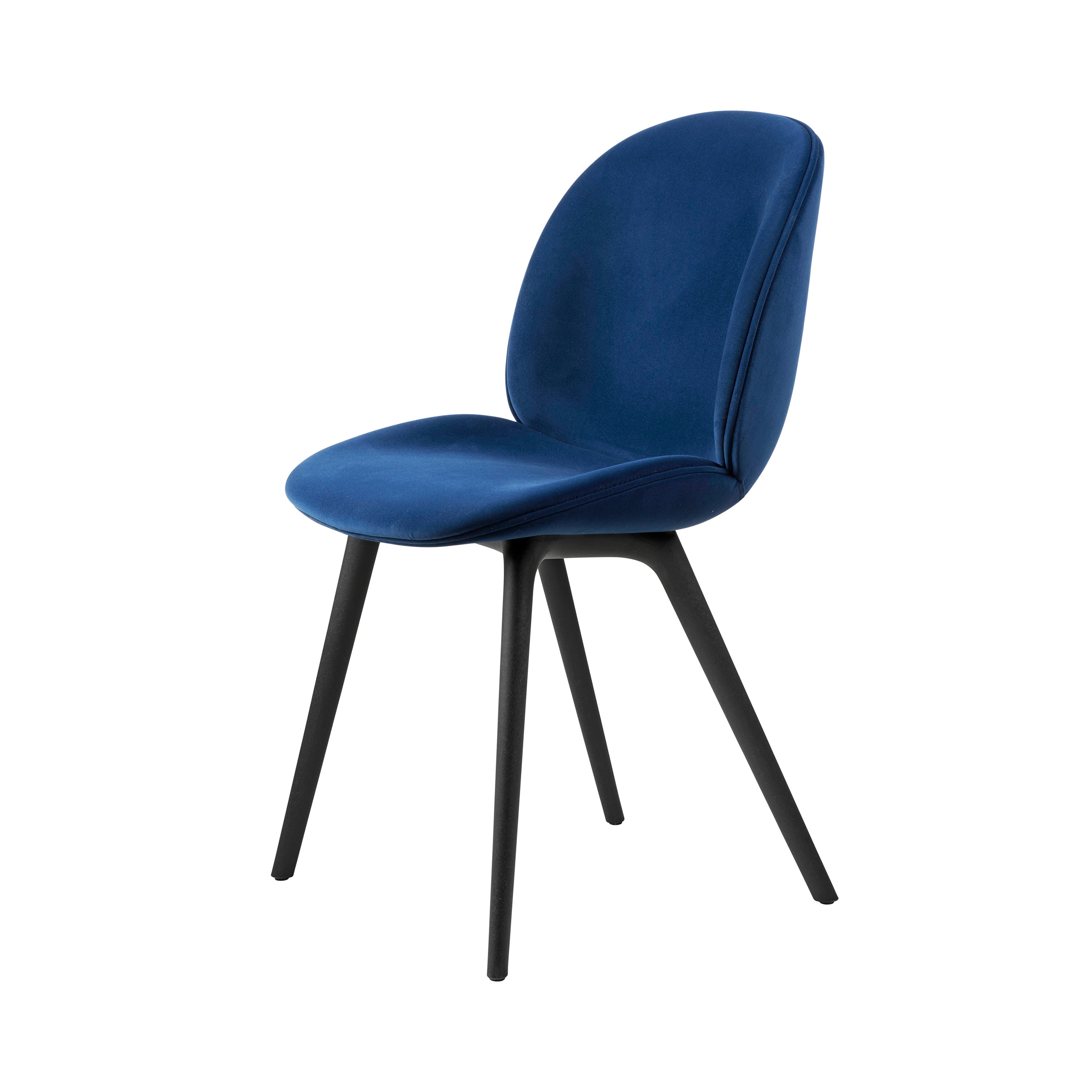 Beetle Dining Chair: Black Plastic Base + Fully Upholstered