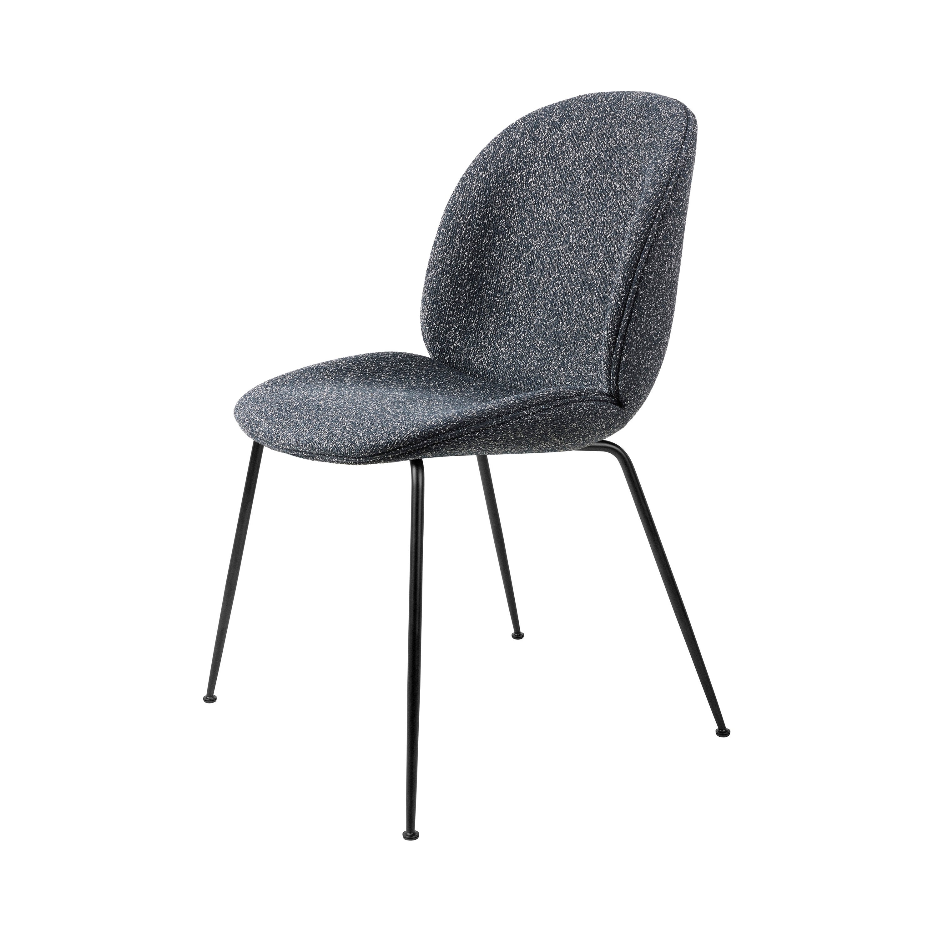 Beetle Dining Chair: Conic Base + Full Upholstery + Black Matt