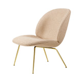 Beetle Lounge Chair: Conic Base + Full Upholstery + Brass Semi Matt