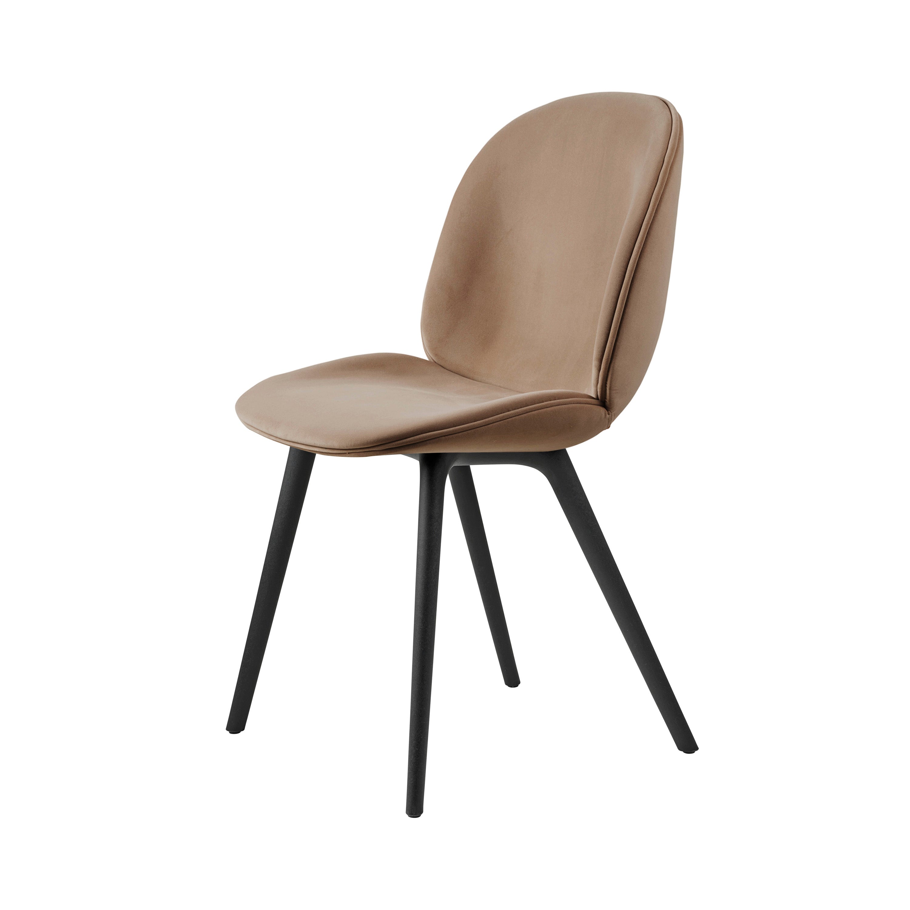 Beetle Dining Chair: Black Plastic Base + Fully Upholstered