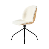 Beetle Meeting Chair Swivel Base: Veneer Shell + Front Upholstered + Oak + Black Matt