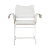 Tropique Dining Chair: Outdoor + With Fringes + White Semi Matt + Leslie 06