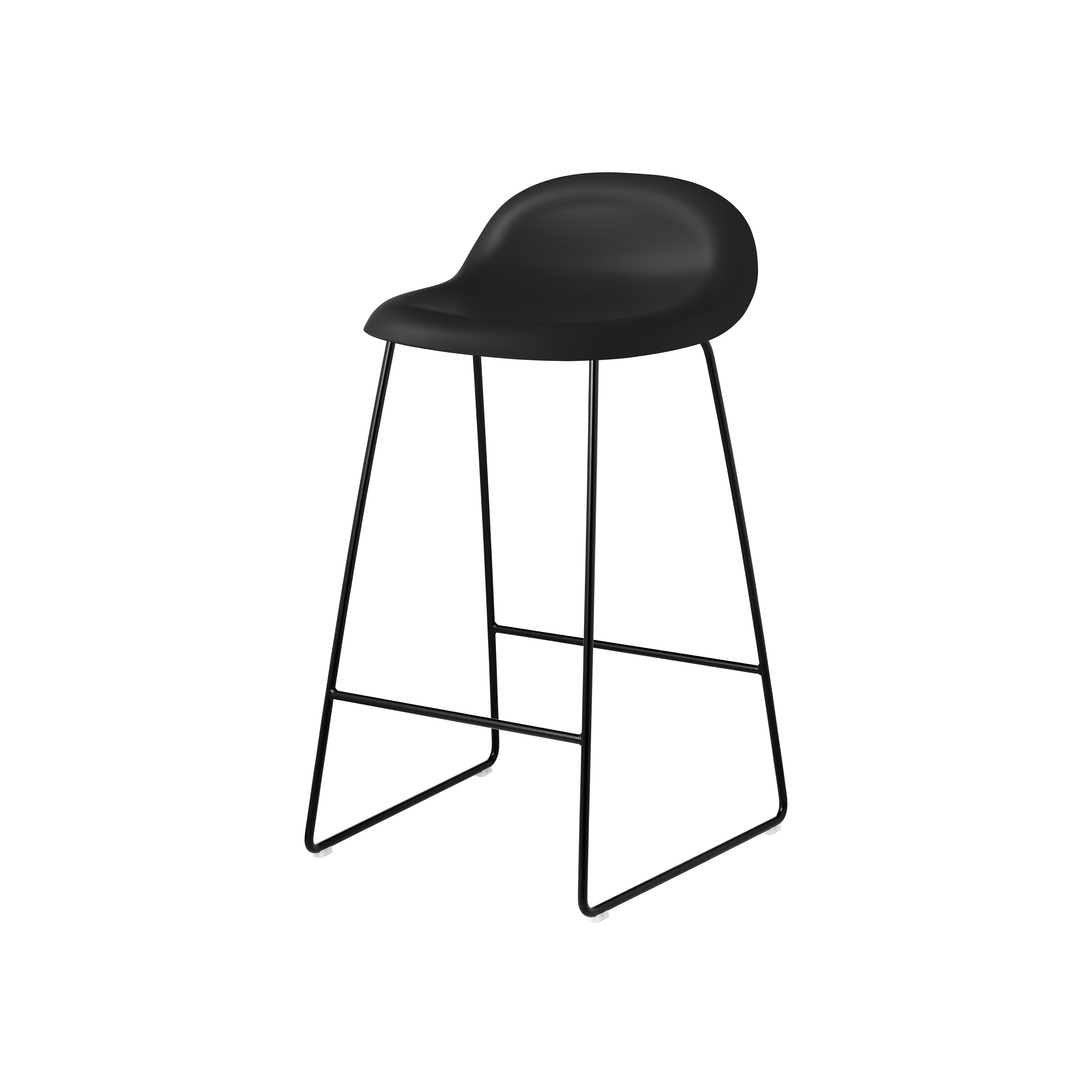 3D Outdoor Bar + Counter Stool: Sledge Base + Plastic Shell + Counter + Black