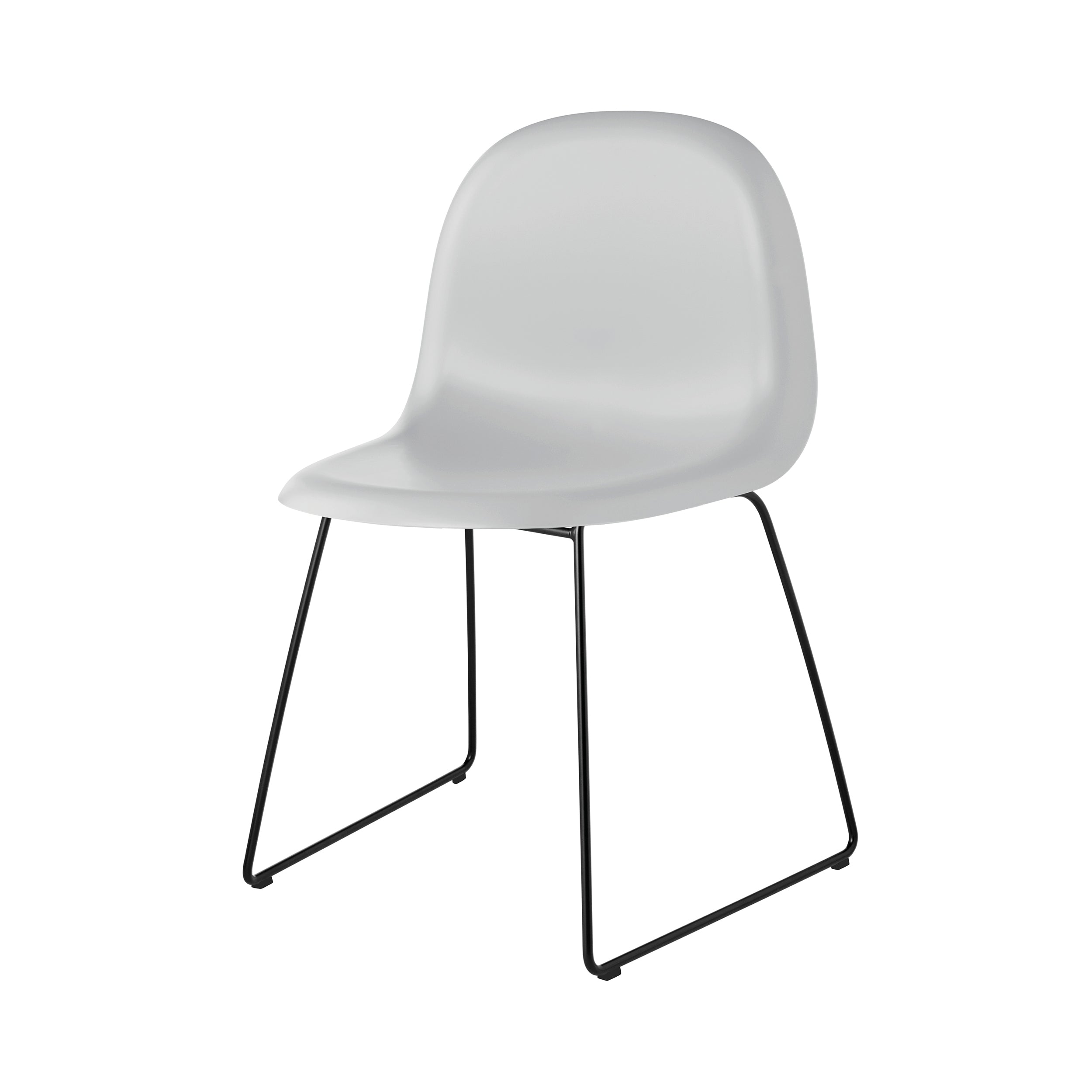 3D Dining Outdoor Chair Sledge Base: Plastic Shell + Lunar Grey