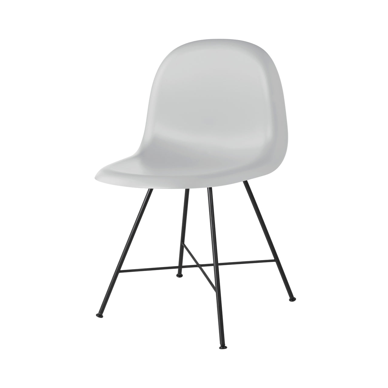 3D Dining Chair Center Base: Plastic Shell + Lunar Grey