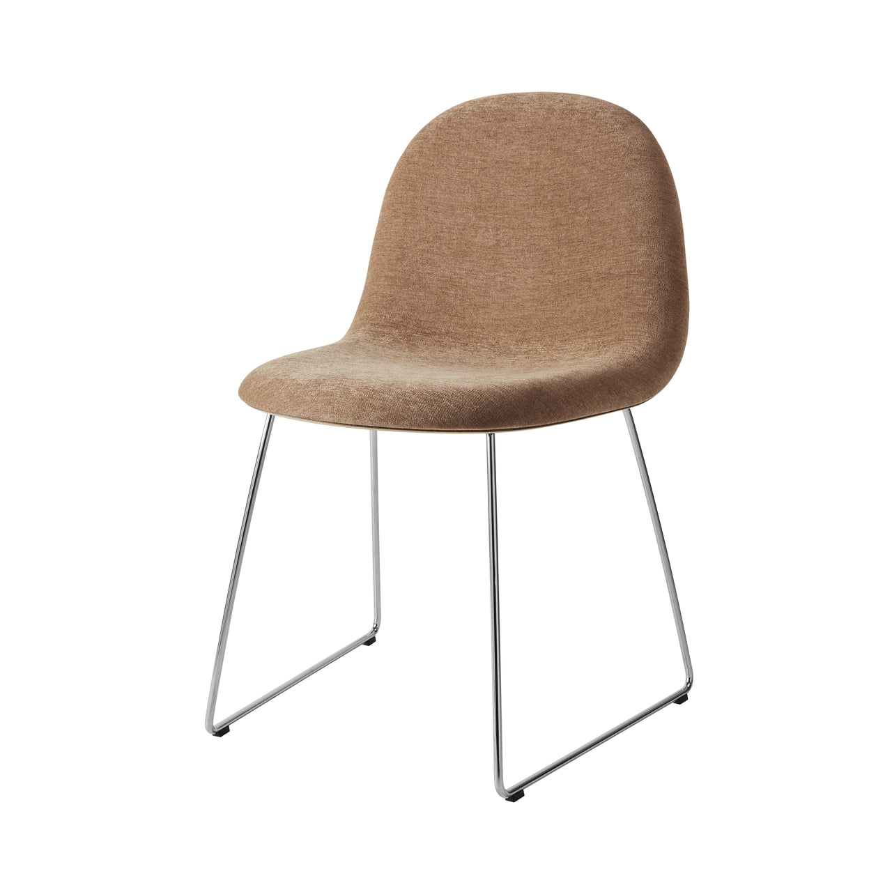 3D Dining Chair Stacking Sledge Base: Front Upholstered + American Walnut