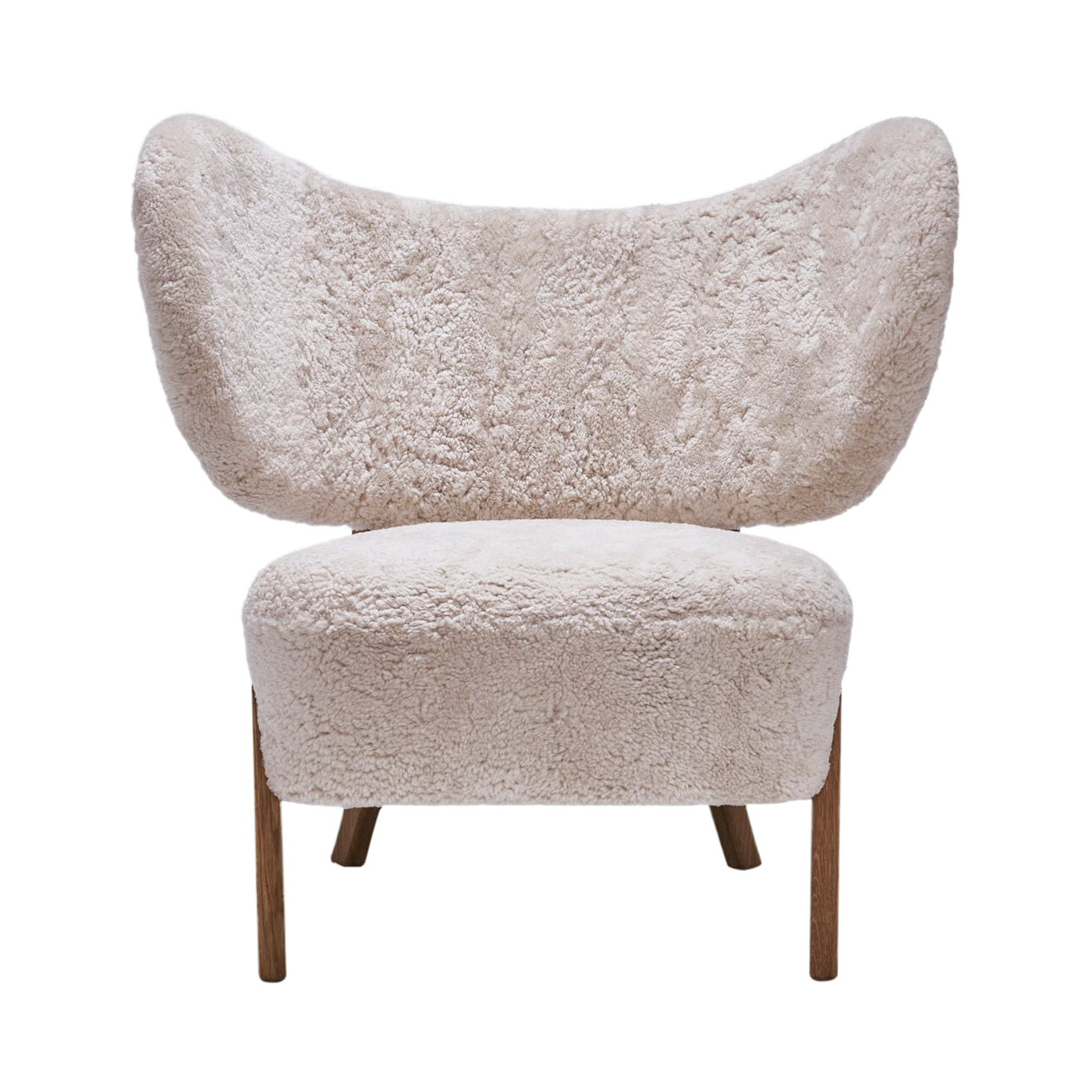 Tmbo Lounge Chair: Walnut + Sheepskin Moonlight