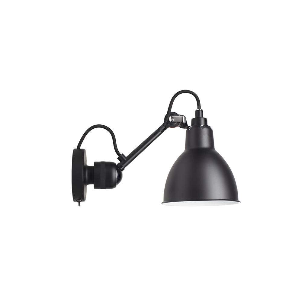Lampe Gras N°304 Lamp with Switch: Black + Round