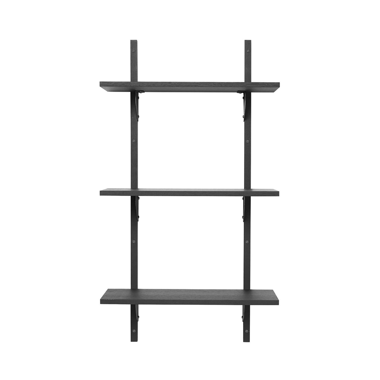 Sector Shelf: Triple + Narrow + Black Ash + Black Brass