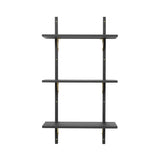 Sector Shelf: Triple + Narrow + Black Ash + Brass