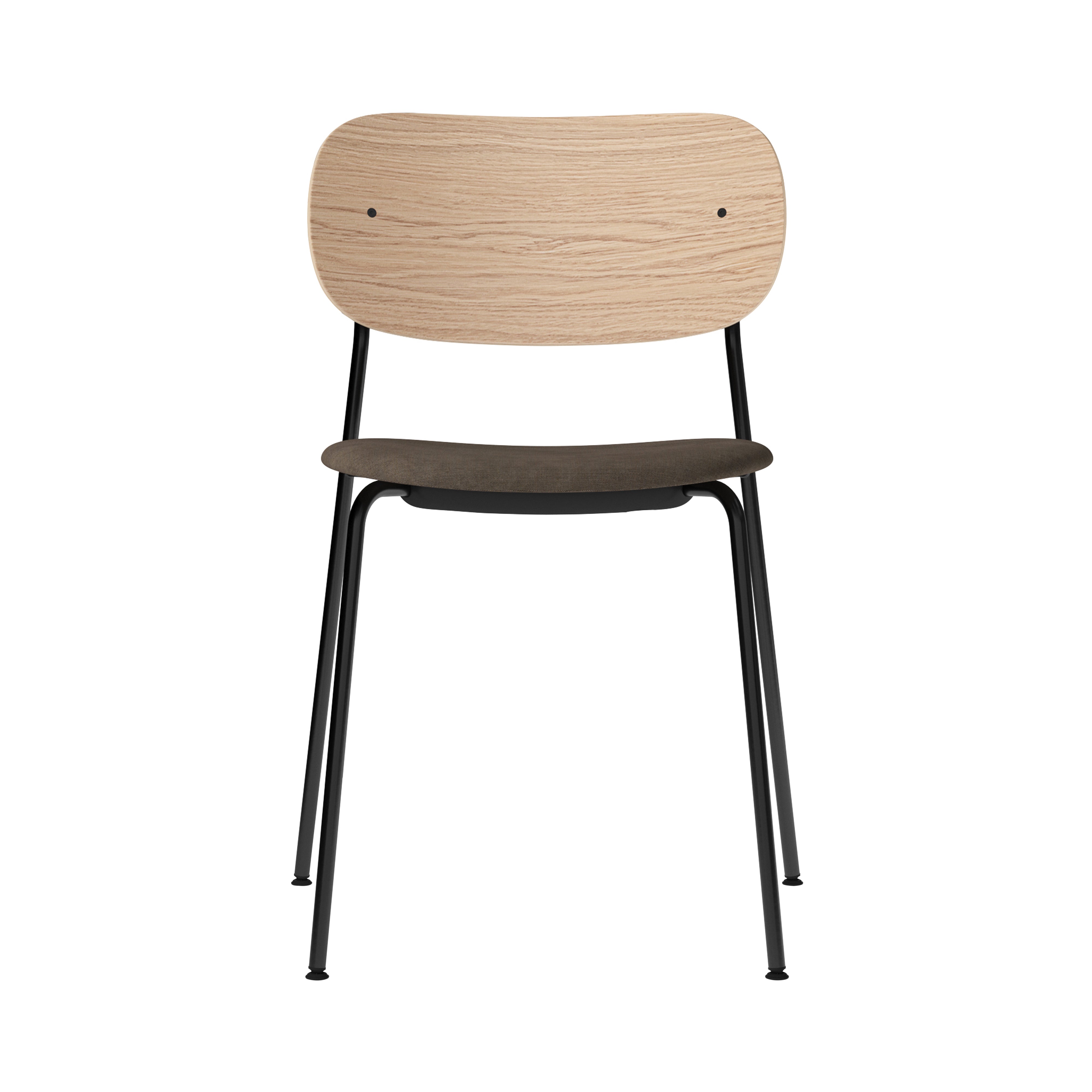 Co Chair: Seat Upholstered + Black + Natural Oak