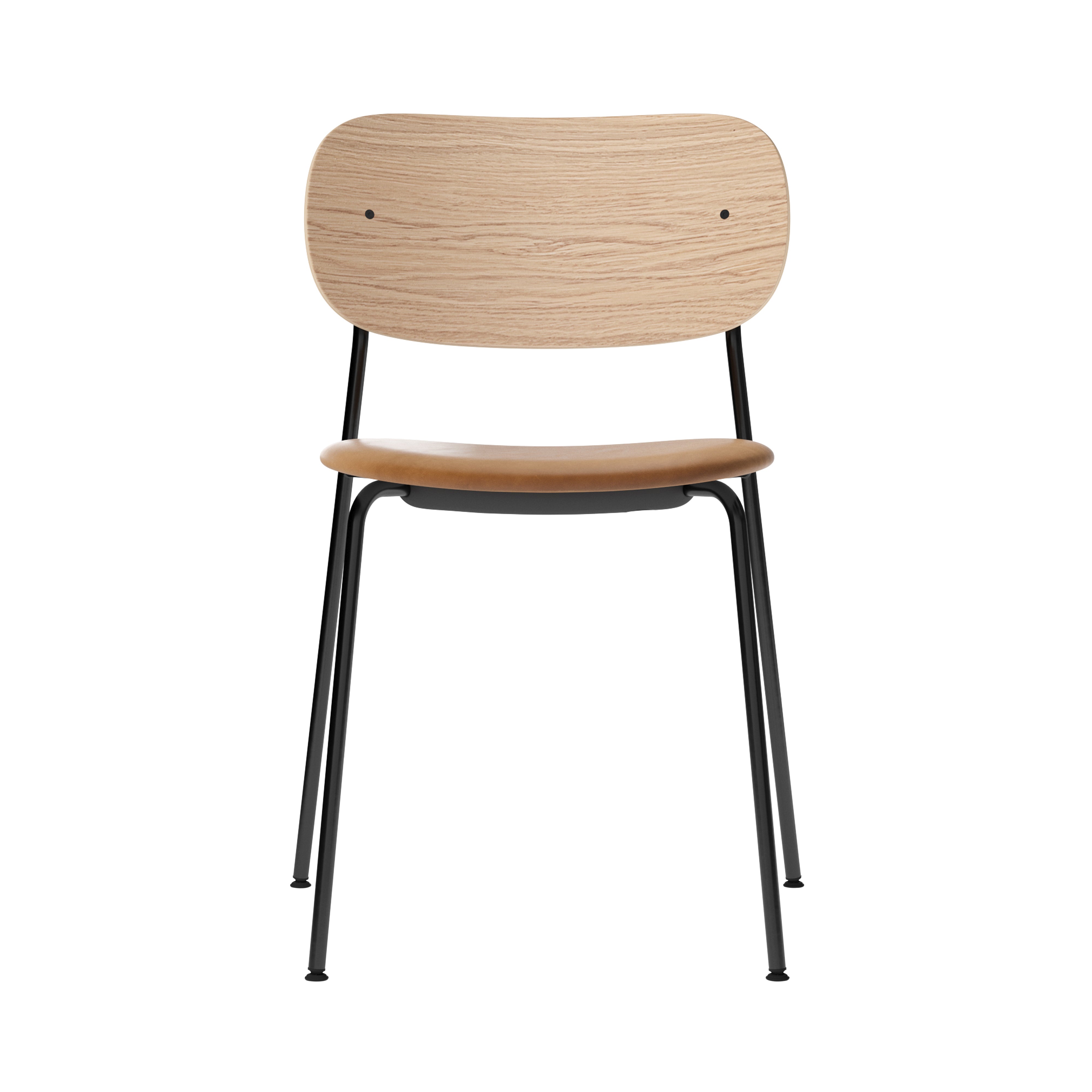Co Chair: Seat Upholstered + Black + Natural Oak