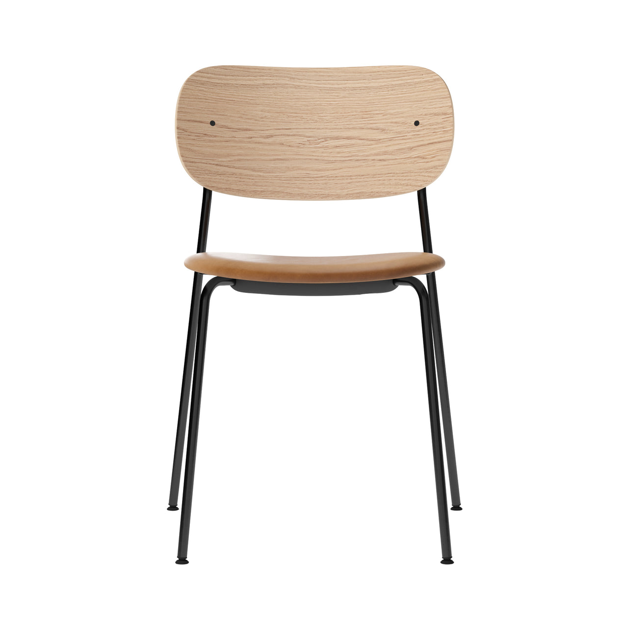 Co Chair: Seat Upholstered + Black + Natural Oak