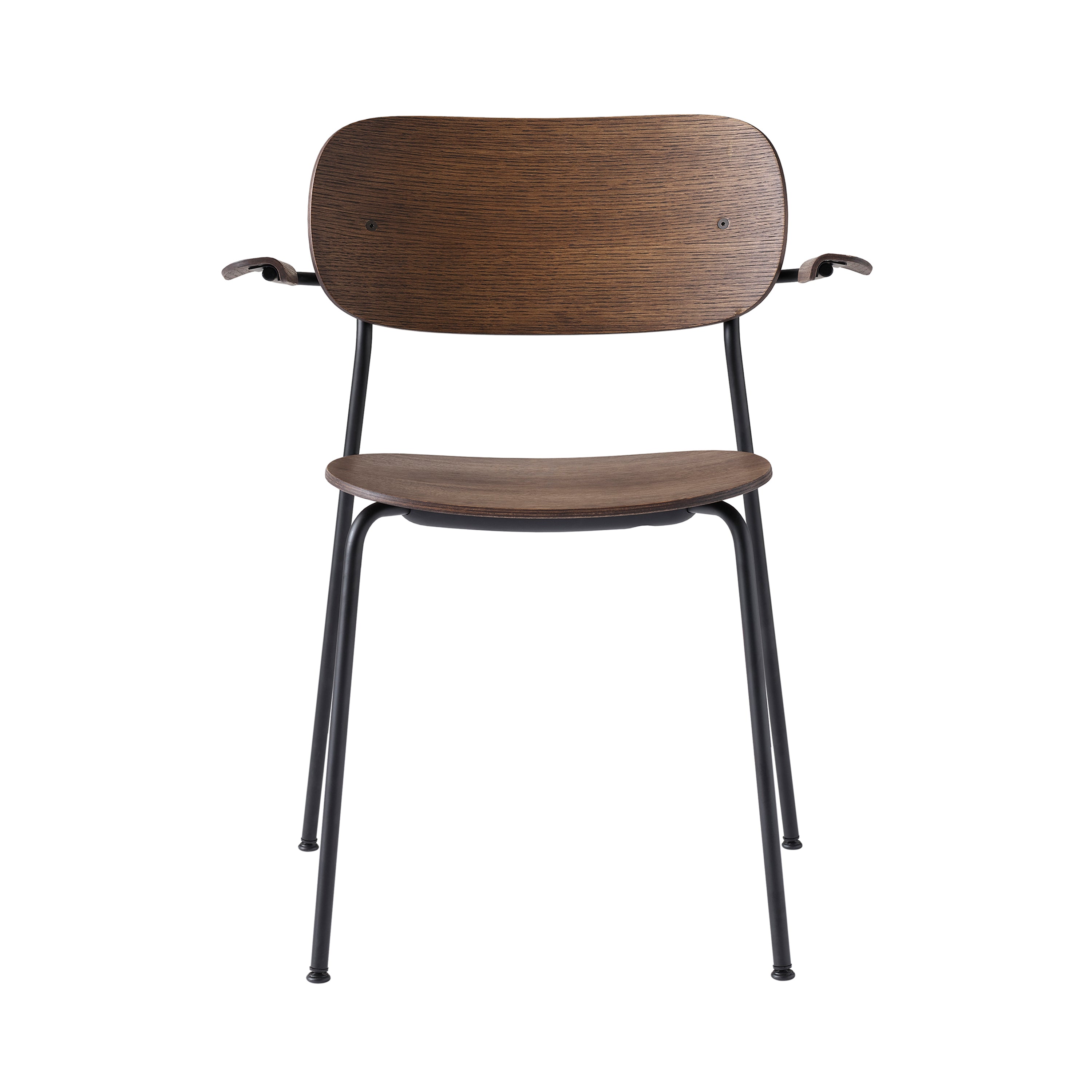 Co Chair with Armrests: Black + Dark Stained Oak
