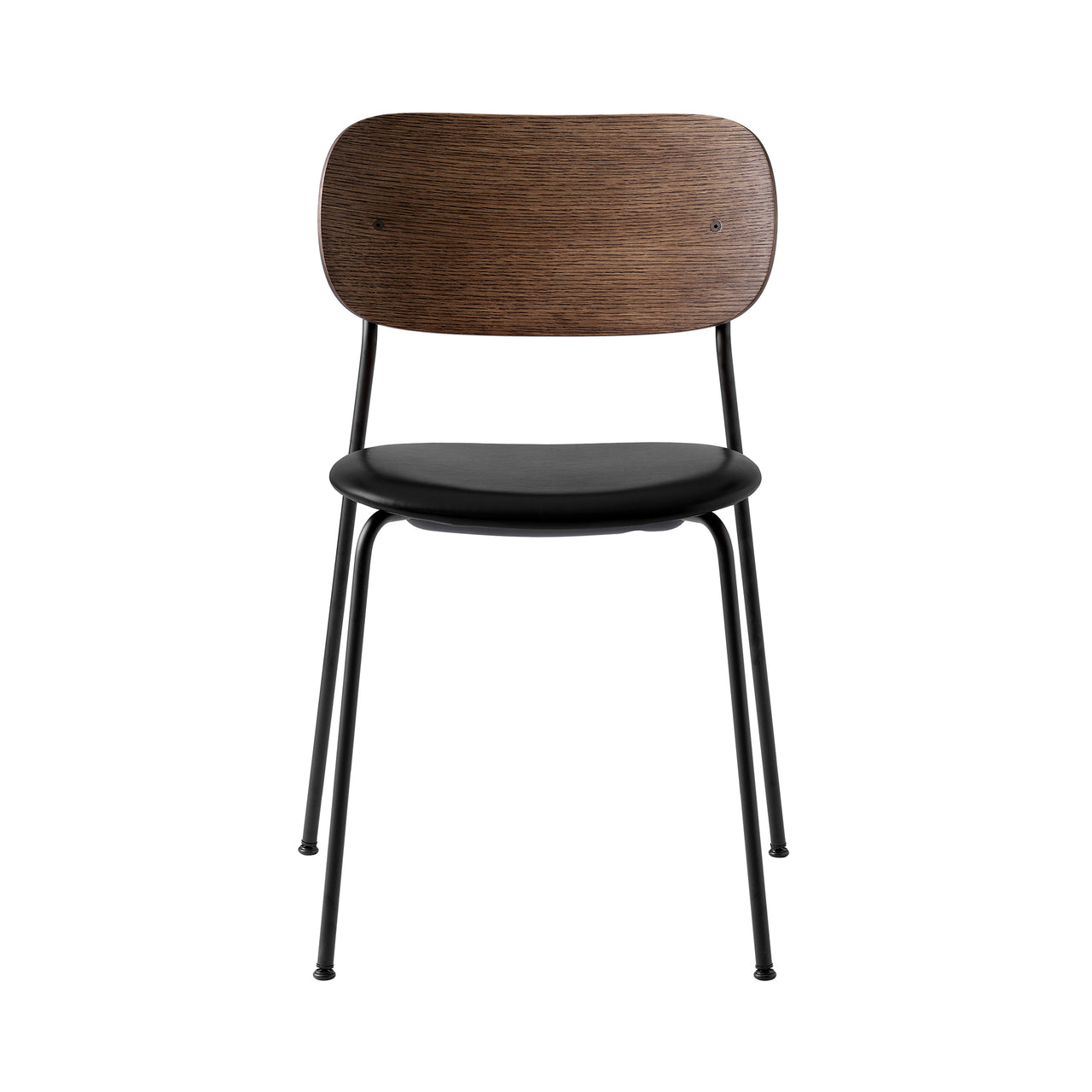 Co Chair: Seat Upholstered + Black + Dark Stained Oak