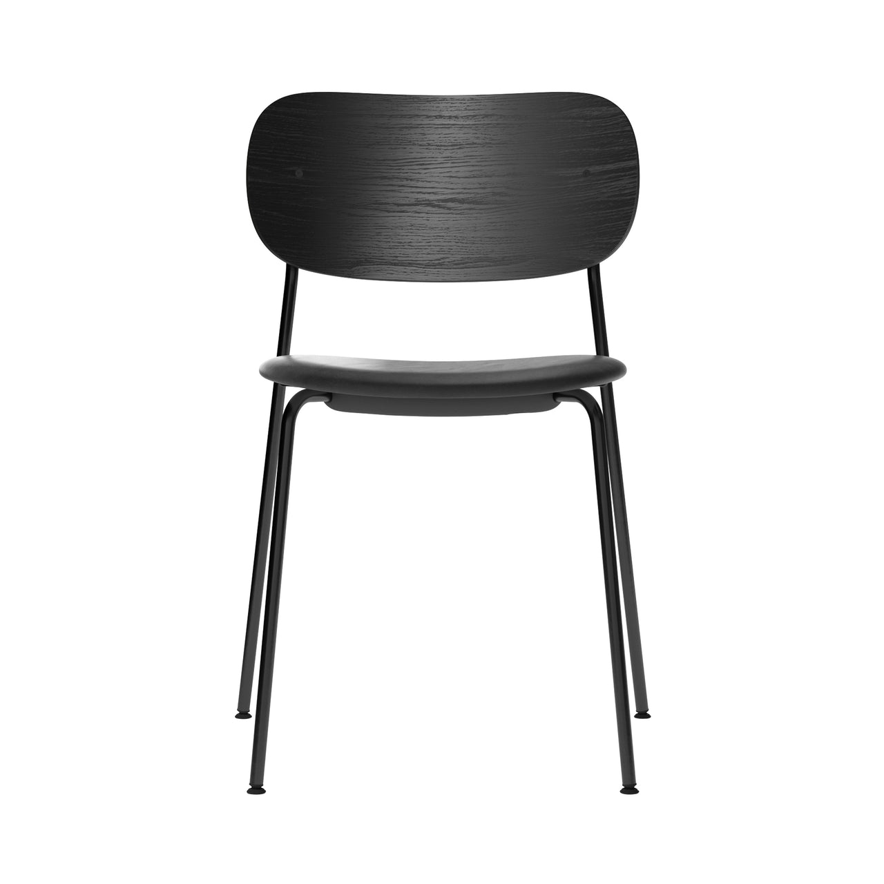 Co Chair: Seat Upholstered + Black + Black Oak