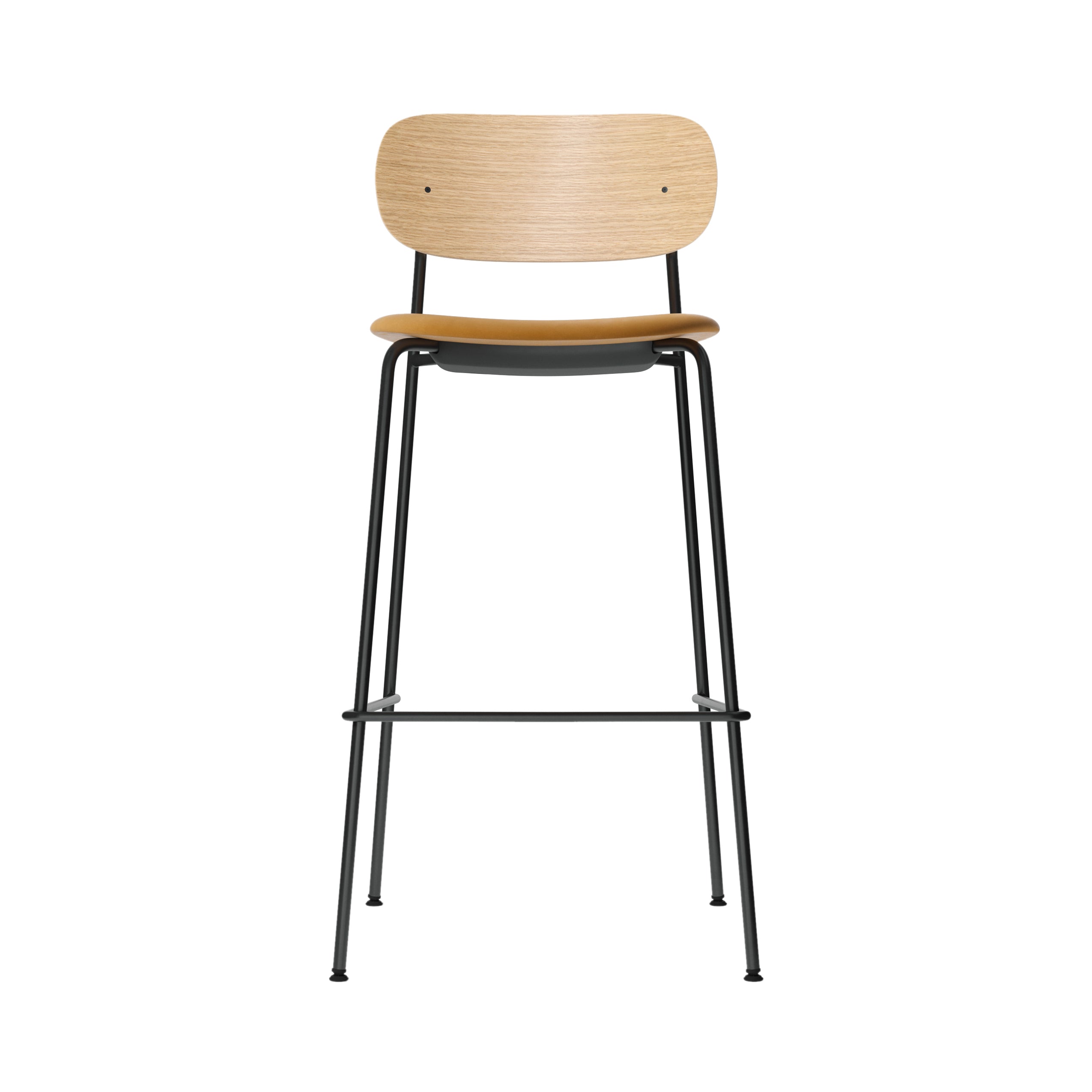 Co Bar + Counter Chair: Seat Upholstered + Bar + Natural Oak