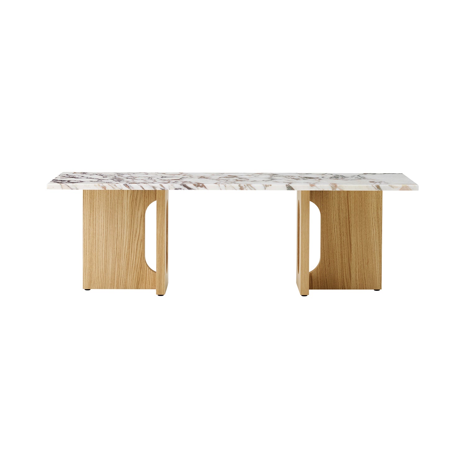Androgyne Lounge Table: Quick Ship +  Calacatta Viola Marble + Natural Oak