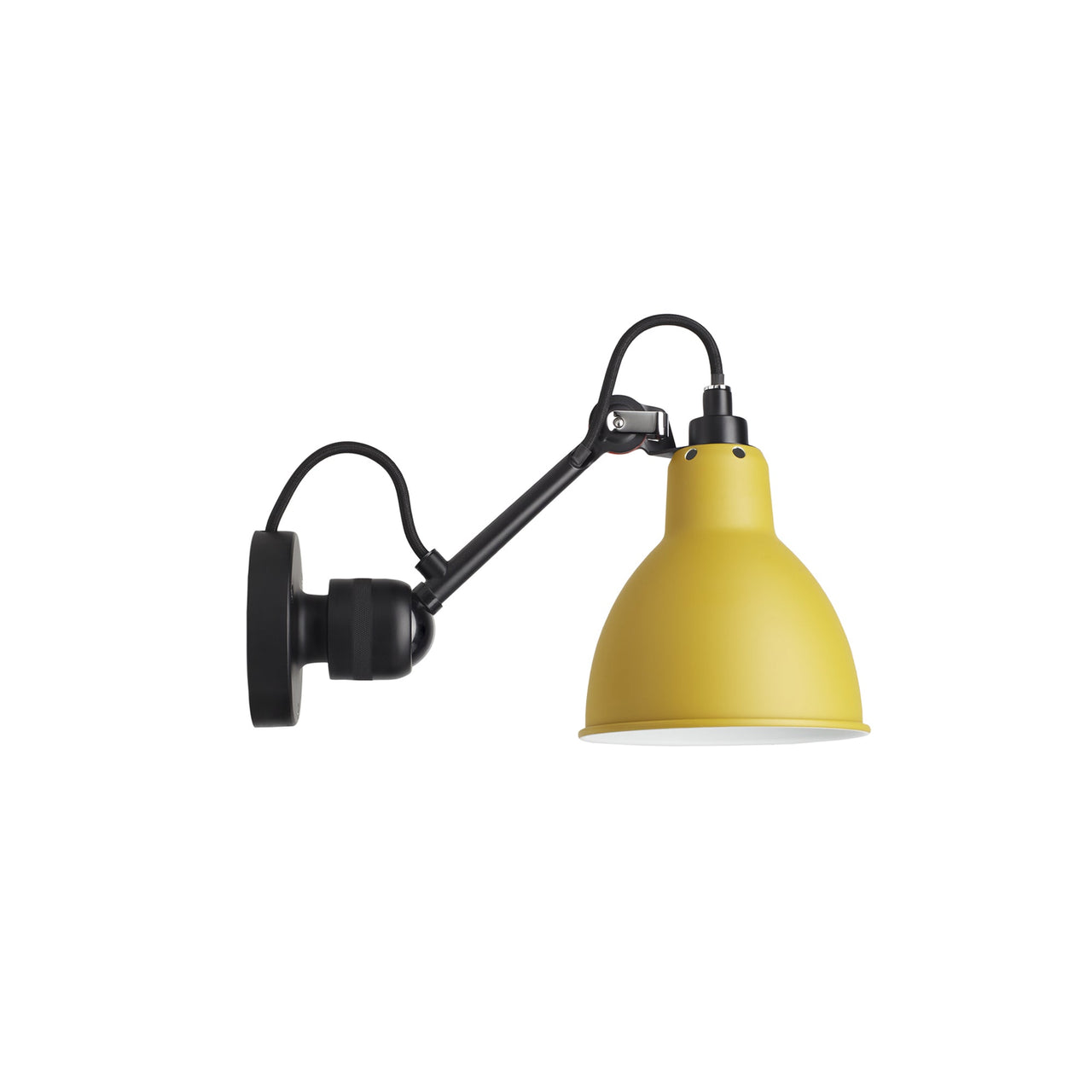 Lampe Gras N°304 Wall Lamp: Black + Yellow + Round