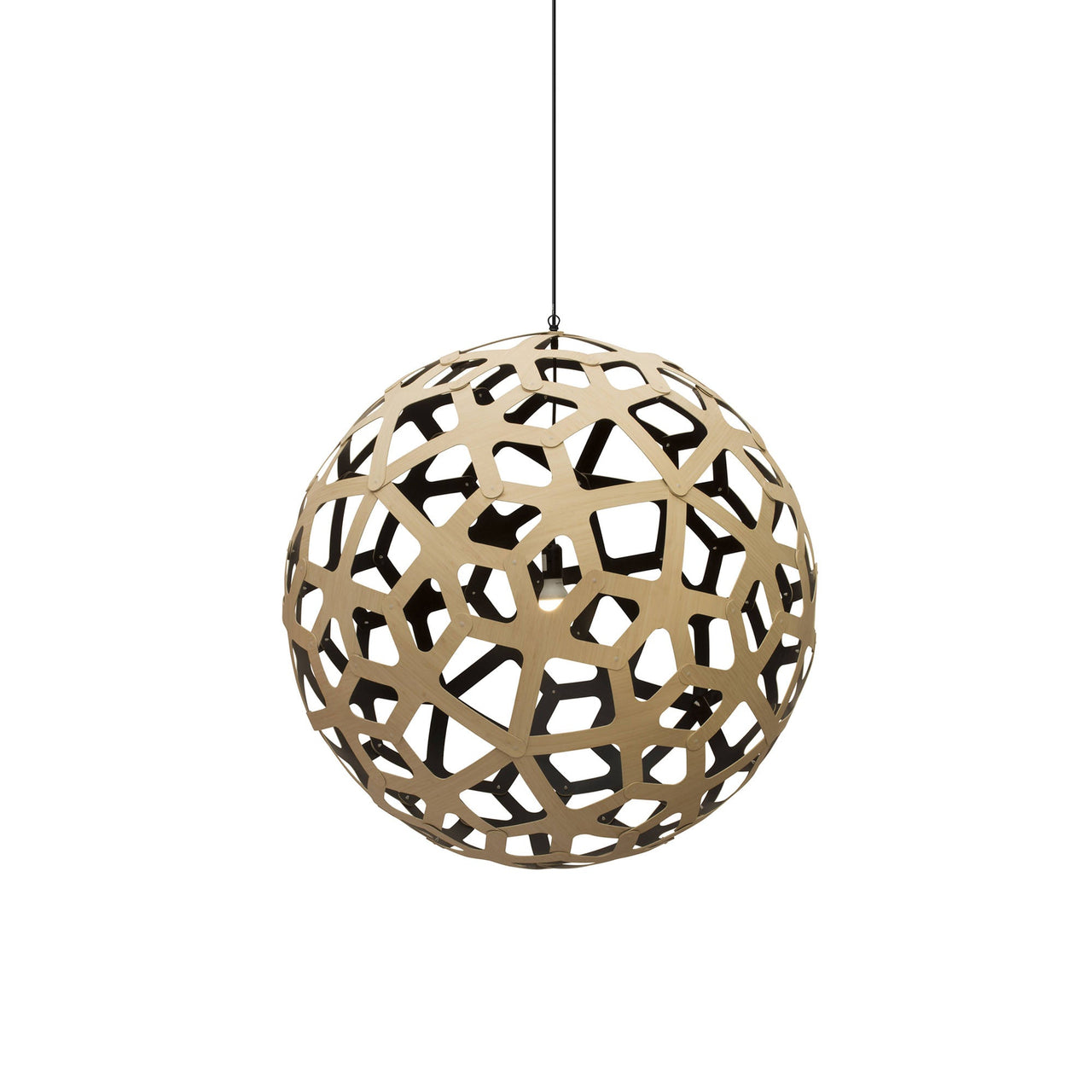 Coral Pendant Light: Extra Large + Bamboo + Black + Black