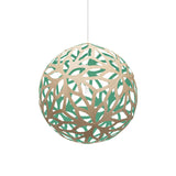 Floral Pendant Light: Extra Large + Bamboo + Aqua + White