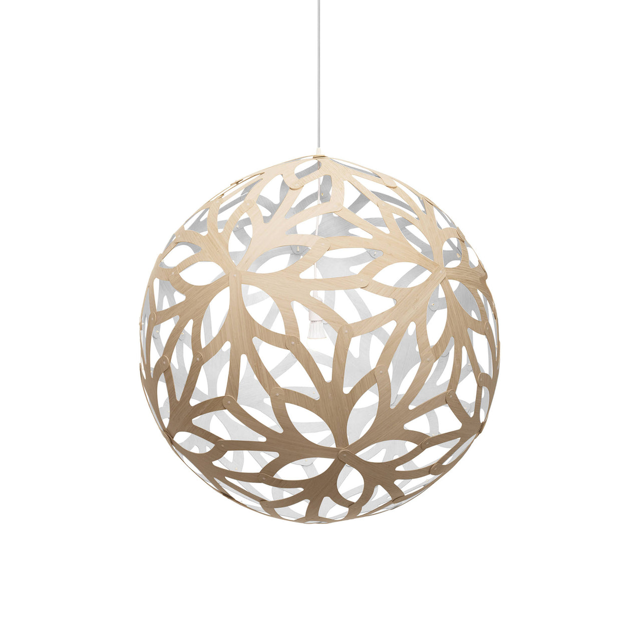 Floral Pendant Light: Extra Large + Bamboo + White + White