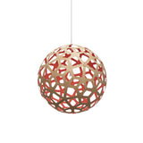 aCoral Pendant Light: Extra Large + Bamboo + Red + White
