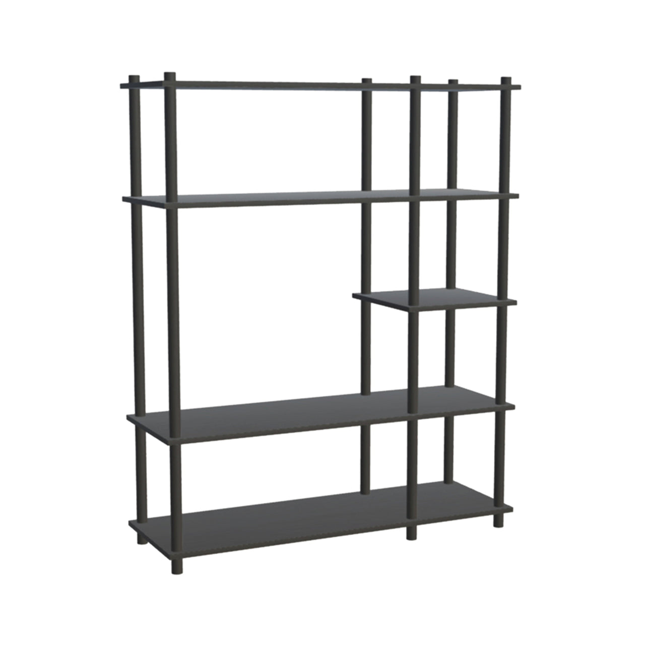Elevate Shelving System Modular: Configuration 7 + Black Painted Oak