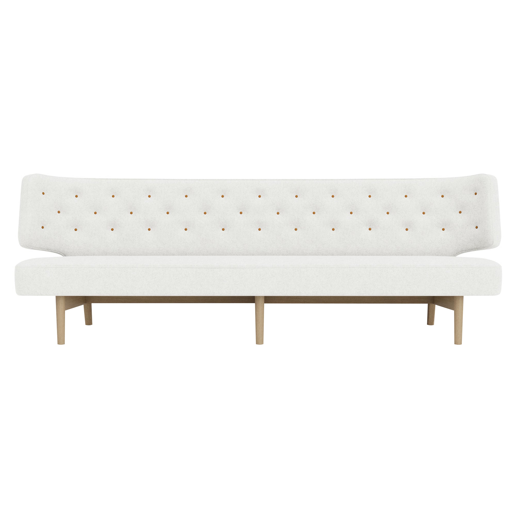 Radiohus 3 Seater Sofa: With Buttons + Natural Oak + Hallingdal 65 0110