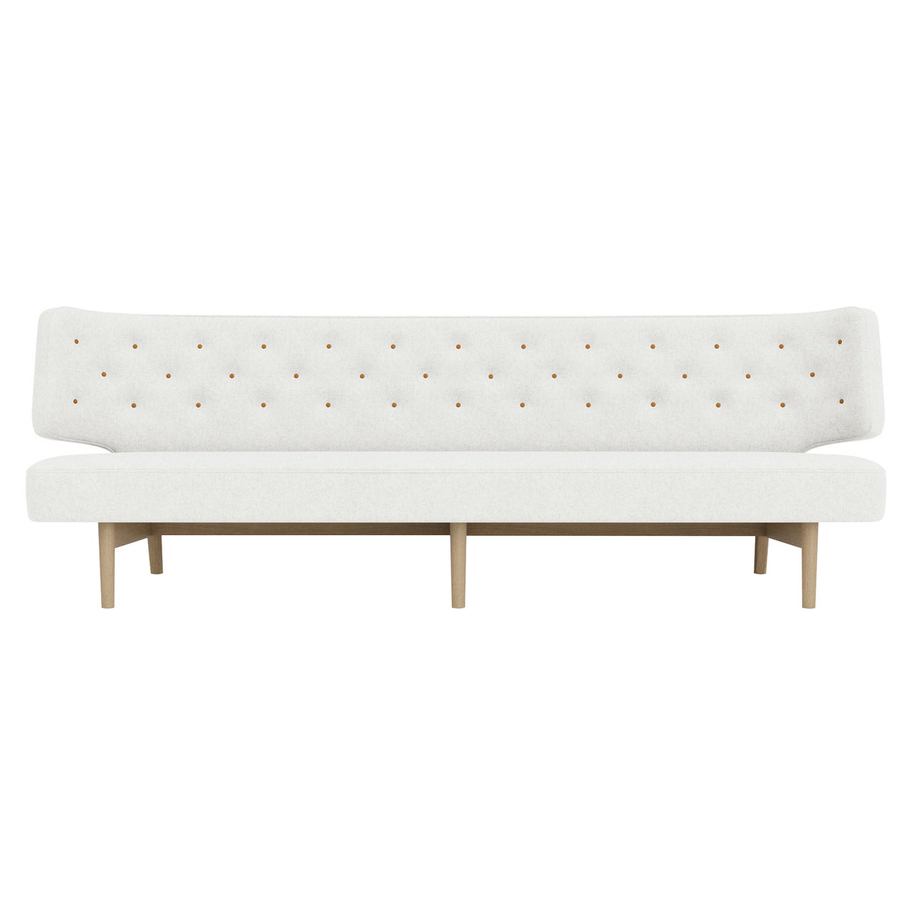 Radiohus 3 Seater Sofa: With Buttons + Natural Oak + Hallingdal 65 0110