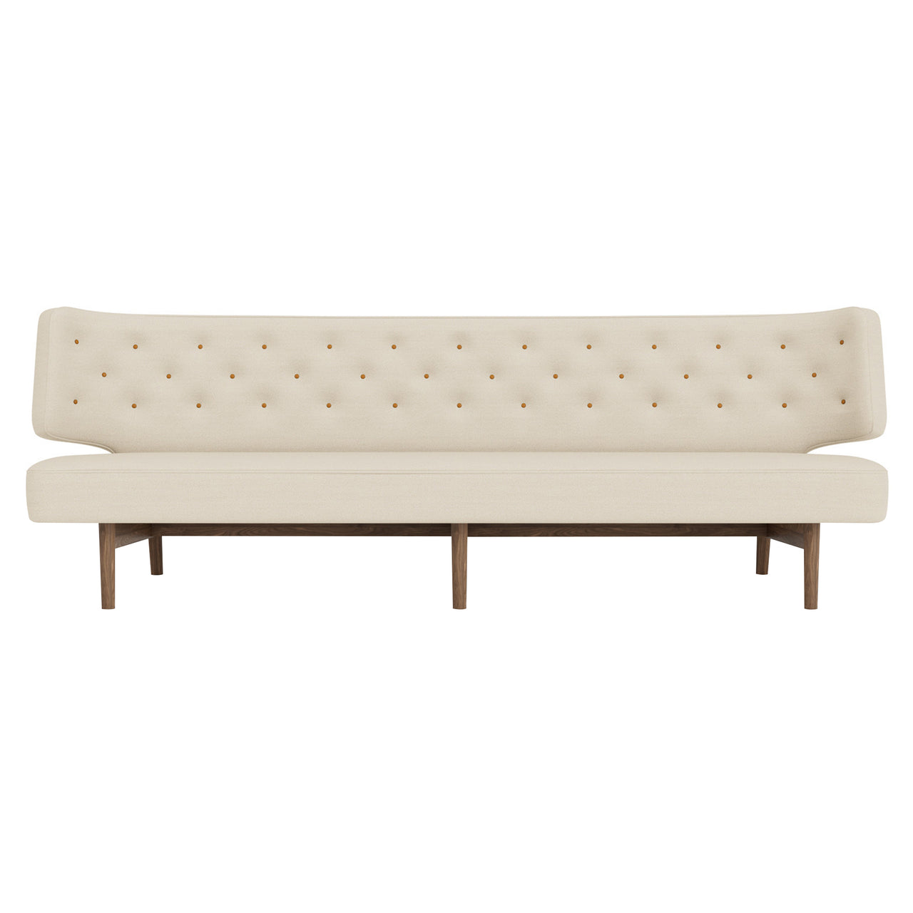 Radiohus 3 Seater Sofa: With Buttons + Walnut + Hallingdal 65 200