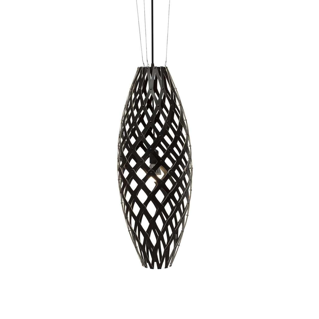 Hinaki Pendant Light: Large + Black + Black