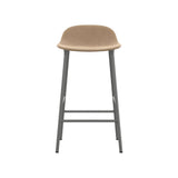 Form Bar + Counter Stool: Steel Base + Upholstered + Counter + Grey