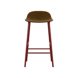 Form Bar + Counter Stool: Steel Base + Upholstered + Counter + Red