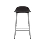 Form Bar + Counter Stool: Steel Base + Upholstered + Counter + White