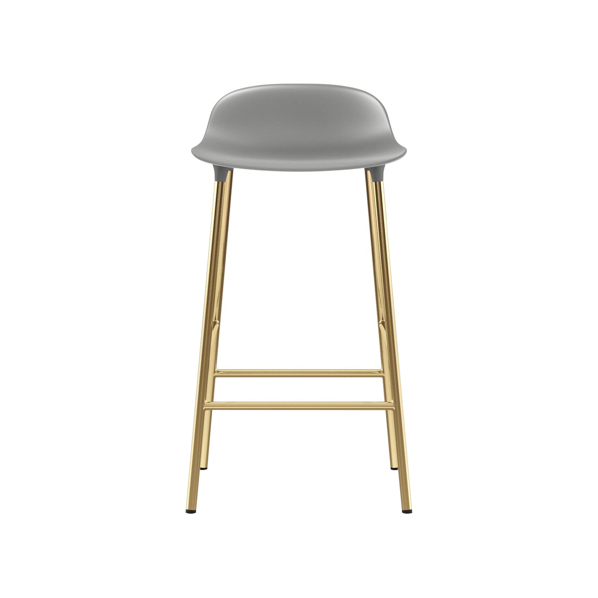 Form Bar + Counter Stool: Brass + Counter + Grey