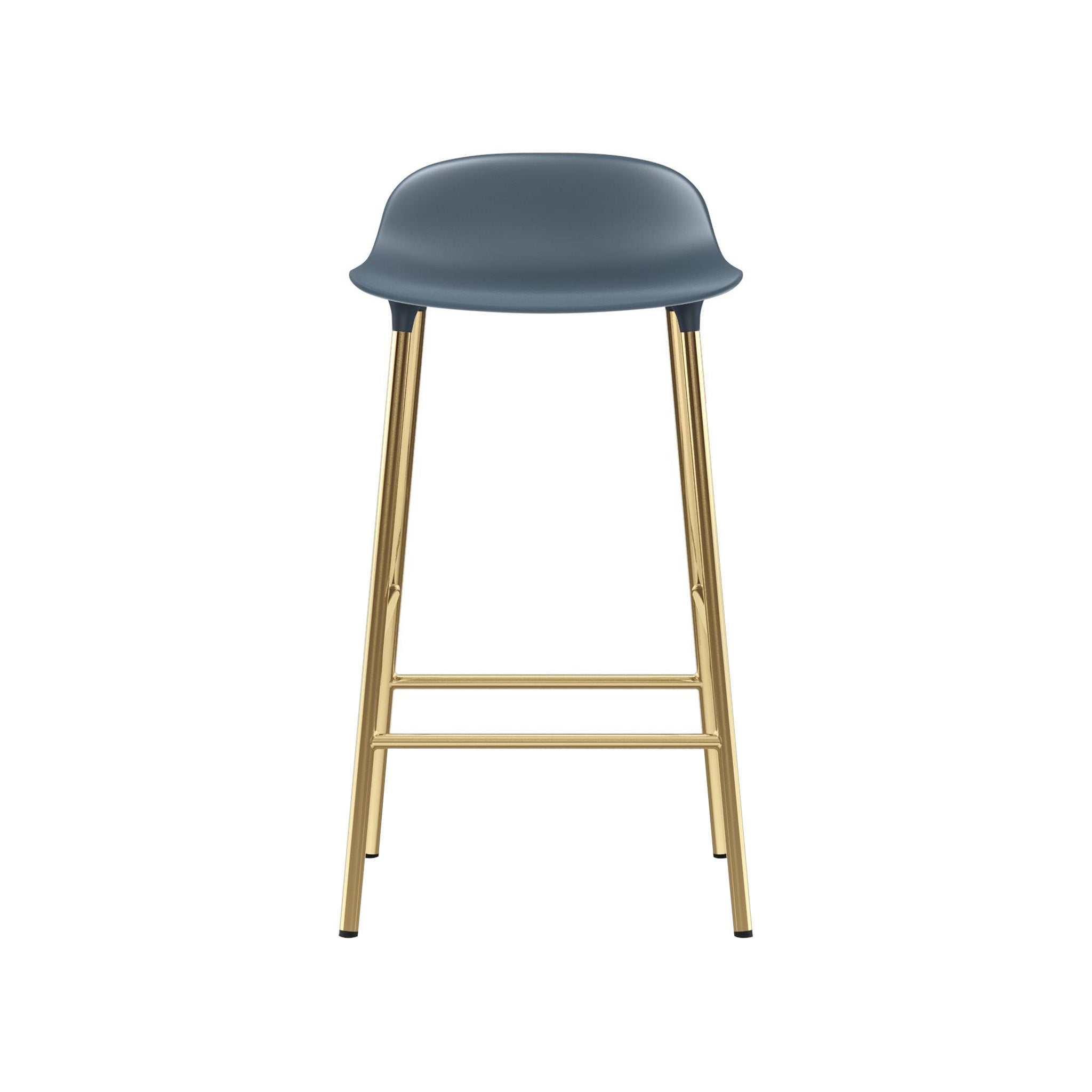 Form Bar + Counter Stool: Brass + Counter + Blue