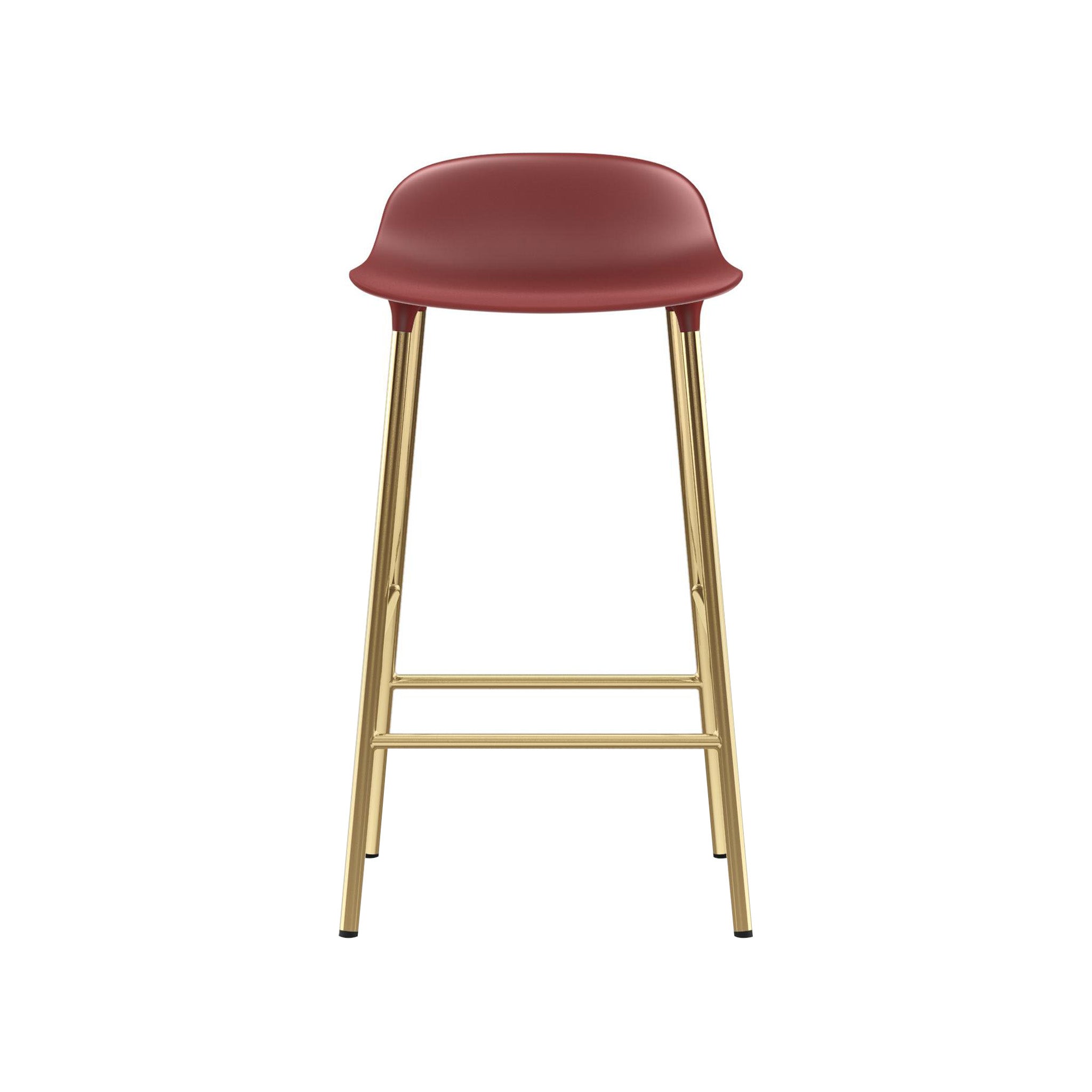 Form Bar + Counter Stool: Brass + Counter + Red