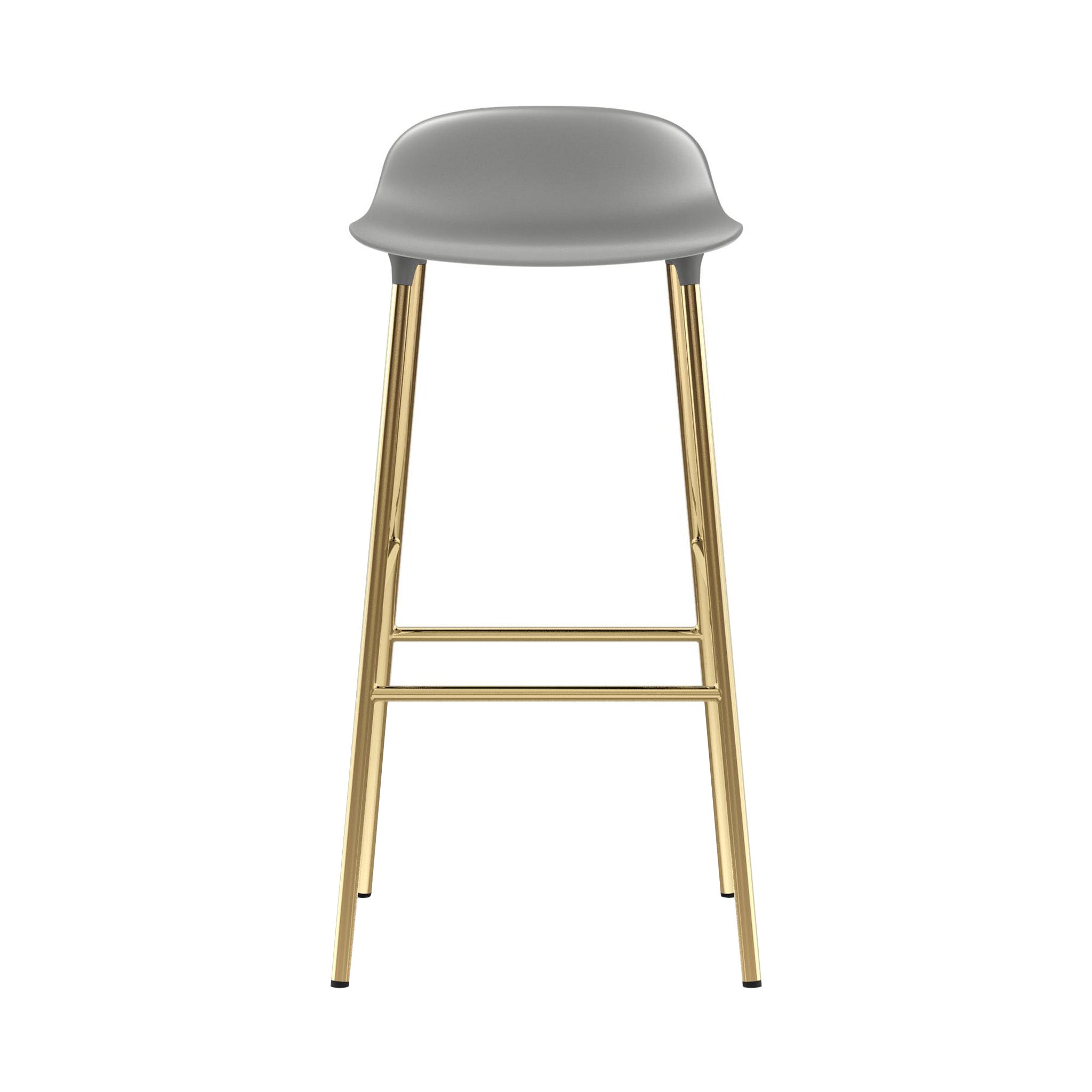 Form Bar + Counter Stool: Brass + Bar + Grey