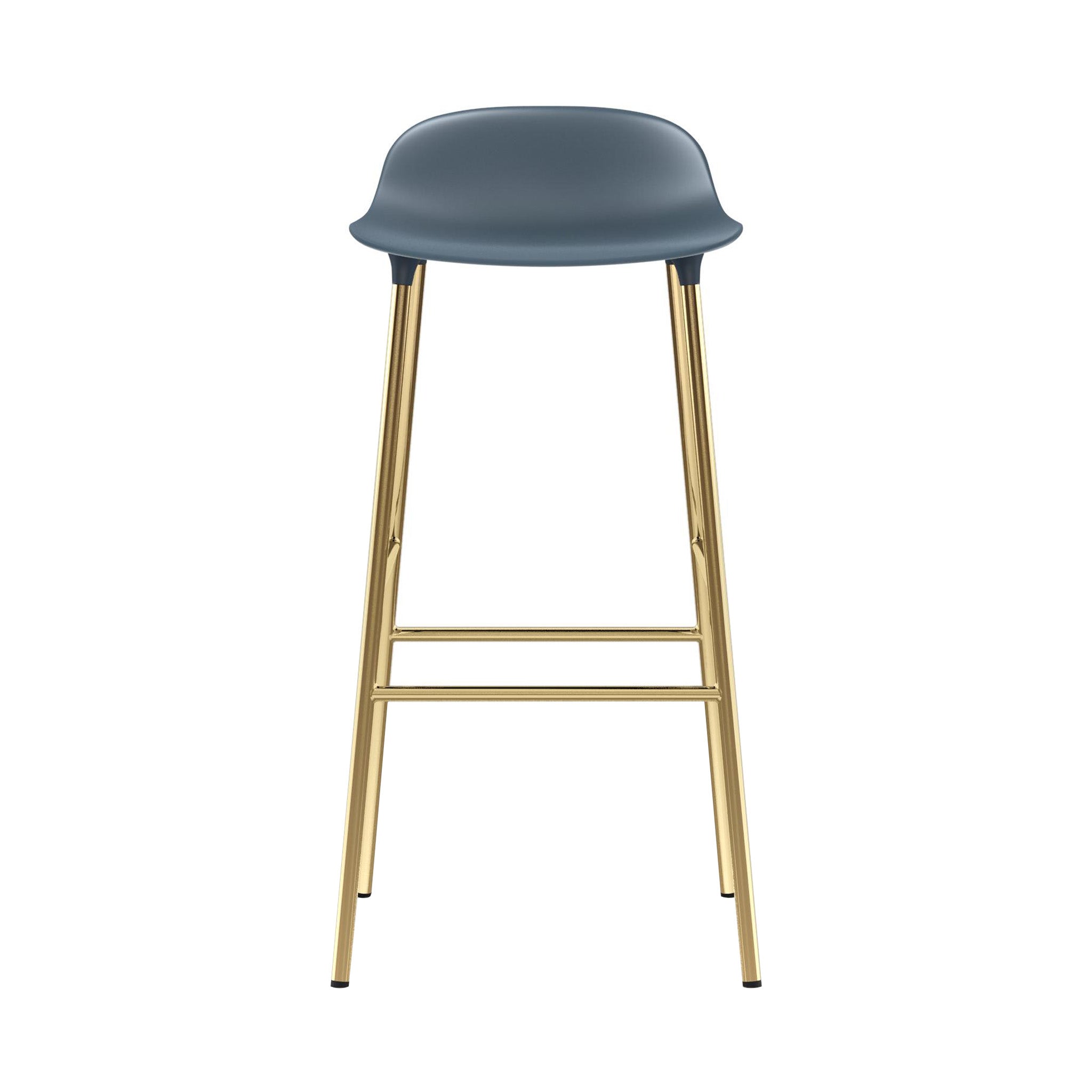 Form Bar + Counter Stool: Brass + Bar + Blue