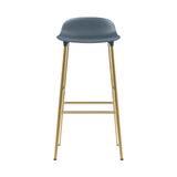 Form Bar + Counter Stool: Brass + Bar + Blue