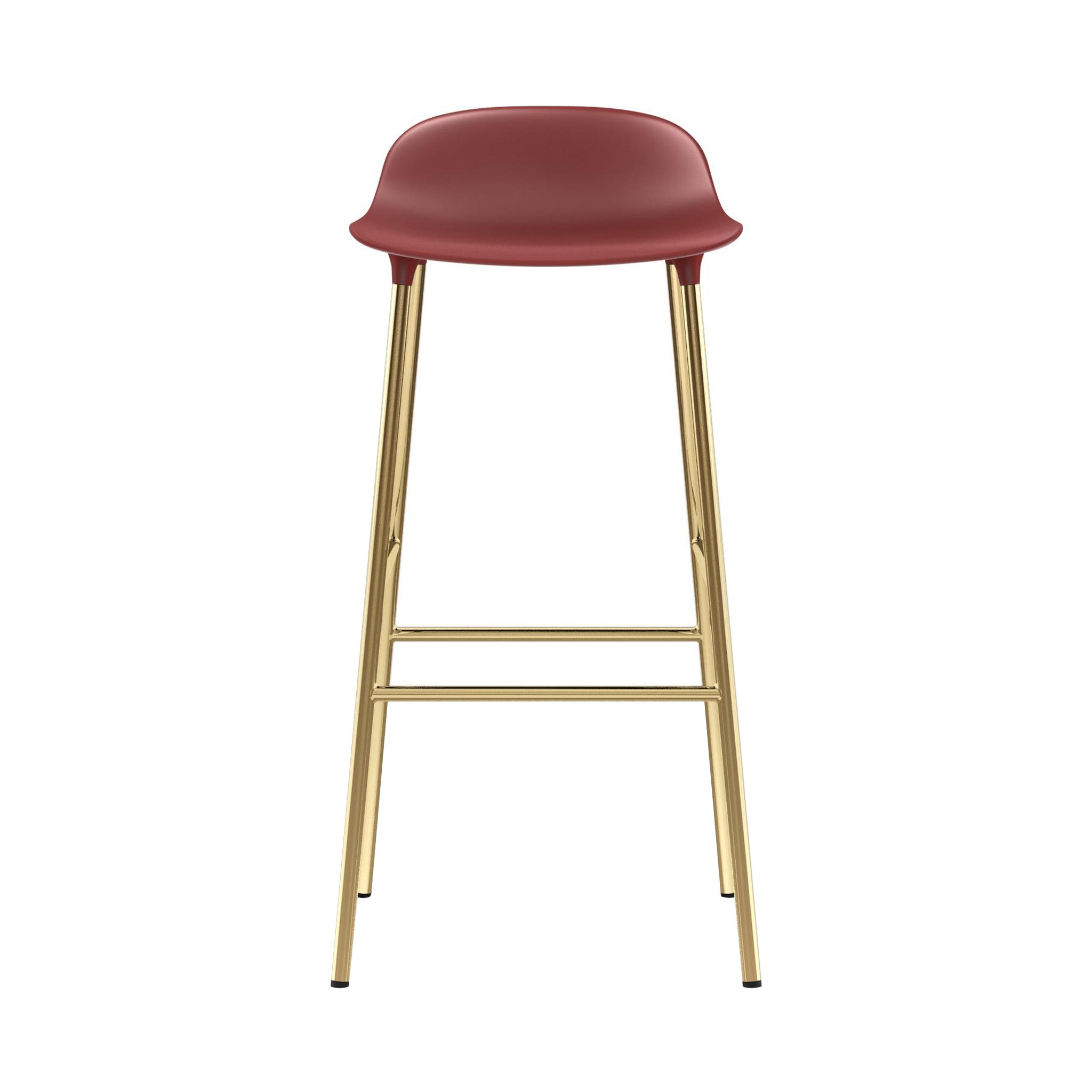 Form Bar + Counter Stool: Brass + Bar + Red