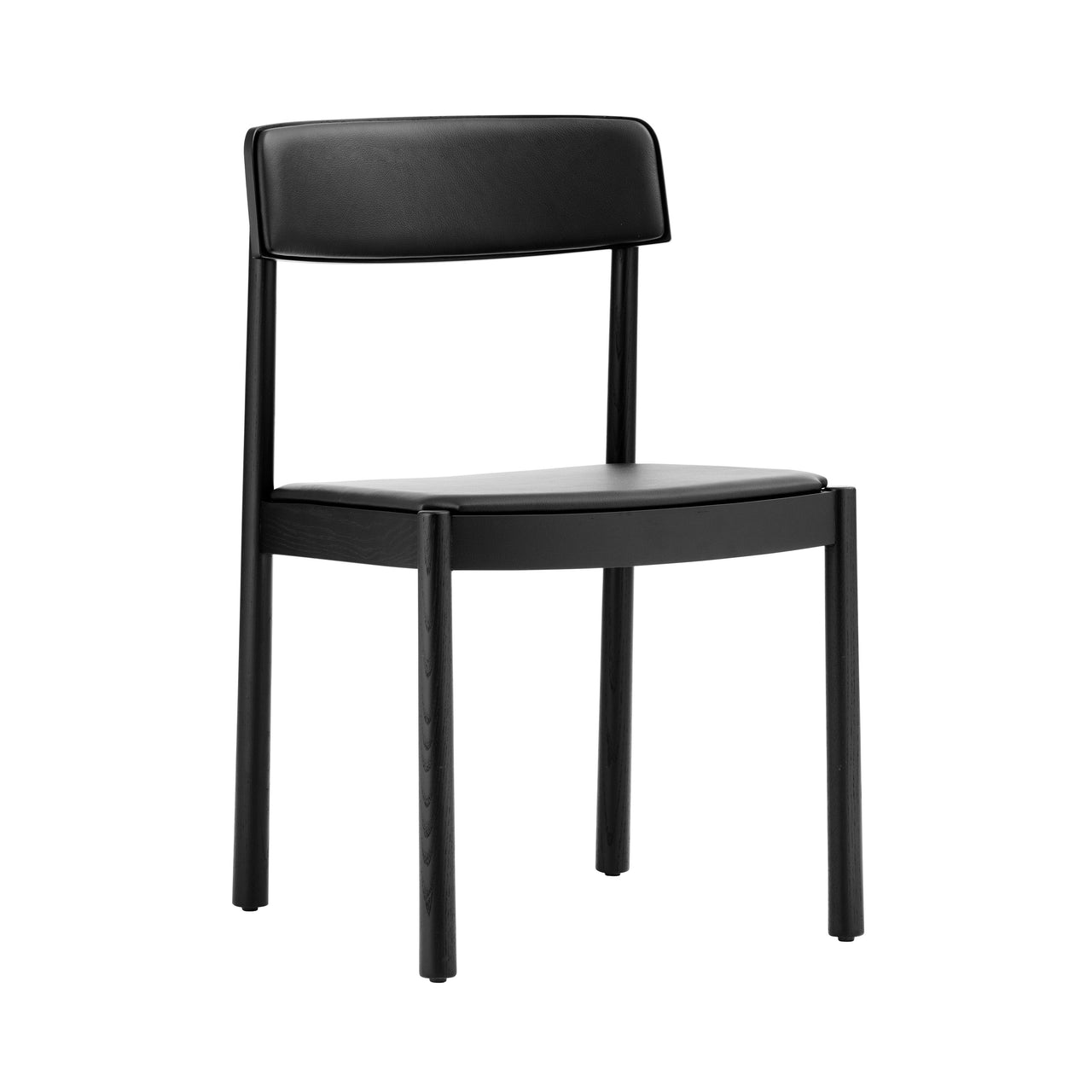 Timb Chair: Upholstered + Black + Ultra Leather Black